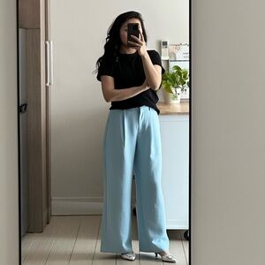 Abercrombie & Fitch Light Blue Wide-Leg Trousers